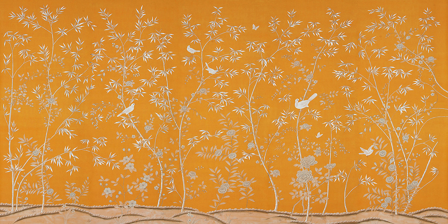 Обои шинуазри Portman Deep Orange - Loft-Concept в Самаре