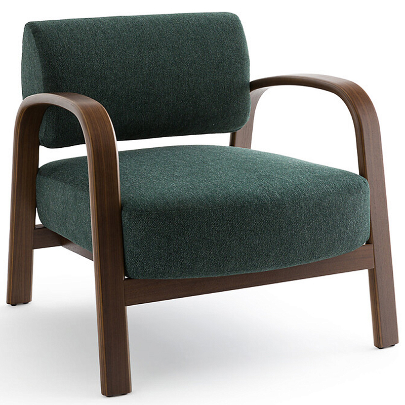 Кресло с каркасом из темного дерева Estay Chair Зеленый Коричневый Кресло с каркасом из темного дерева Estay Chair Зеленый Коричневый в Самаре | Loft Concept
