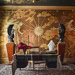 Обои ручная роспись в стиле Арт-деко Deco Dawn Bas Relief on Deep Rich Gold gilded paper варинант исполнения - 1 | Loft Concept в Самаре