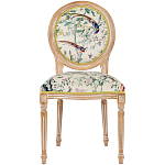 Стул из массива бука бежевый с изображением птиц и цветов Beige Green Chinoiserie Birds Garden Chair варинант исполнения - 1 | Loft Concept в Самаре