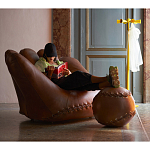 Дизайнерский кожаный пуф в виде бейсбольного мяча Poltronova Joe Ball Pouf варинант исполнения - 7 | Loft Concept в Самаре