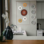 Бра с круглым белым плафоном и черной центральной деталью Natural Harmonie  варинант исполнения - 2 | Loft Concept в Самаре