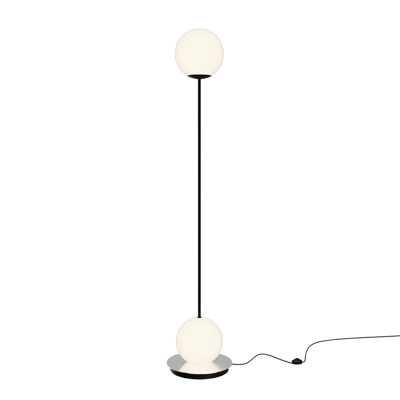 Напольный торшер светодионый Twins 3000К 20Вт Белый Черный в Самаре | Loft Concept 