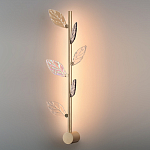 Бра с золотистой вертикальной трубкой и декоративными прозрачными листьями из стекла Sylva  варинант исполнения - 4 | Loft Concept в Самаре