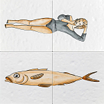 Плитка с узором Рыба Русалка варинант исполнения - 2 | Loft Concept в Самаре