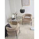 Кресло полукруглое мягкое с буклированной обивкой Armchair with Boucle Upholstery варинант исполнения - 7 | Loft Concept в Самаре