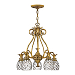 Люстра цвета латунь с 5-ю плафонами из рельефного стекла в форме ананаса Hinkley варинант исполнения - 2 | Loft Concept в Самаре