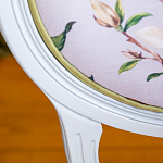 Стул светло-серый из натурального бука с изображением птиц и цветов Blooming Blue Birds варинант исполнения - 5 | Loft Concept в Самаре