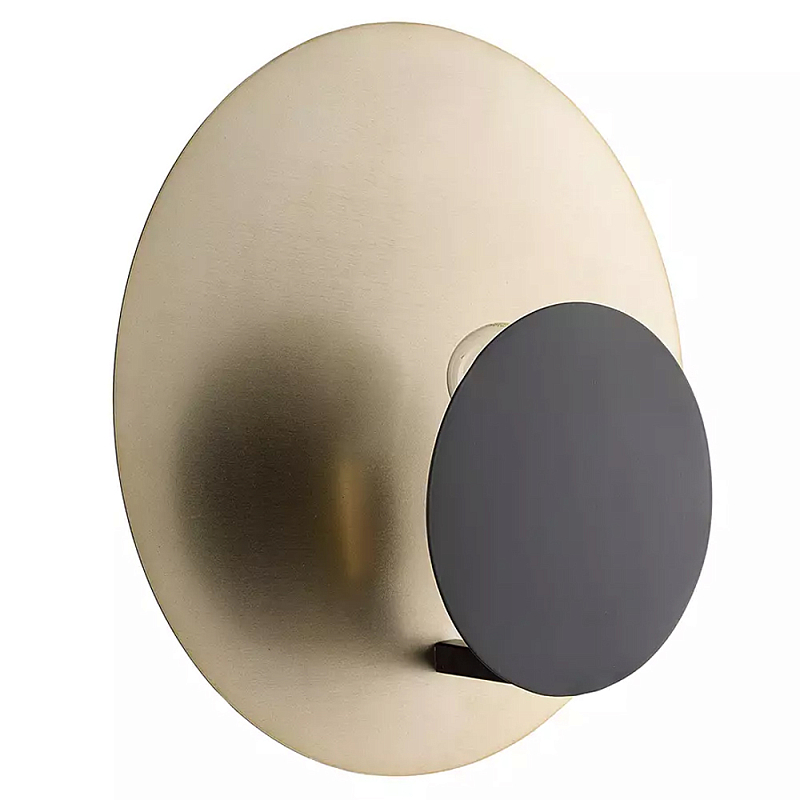 Бра круглое в сочетании золотистого и чёрного цвета Round Sconce Gold and Black Черный Золотой Бра круглое в сочетании золотистого и чёрного цвета Round Sconce Gold and Black Черный Золотой в Самаре | Loft Concept