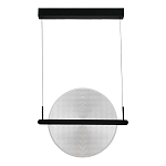 Светодиодный подвесной светильник круглой формы с металлическим черным каркасом Marble Glow варинант исполнения - 4 | Loft Concept в Самаре