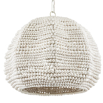 Подвесной светильник в форме купола с декором из круглых деревянных бусин White Wooden Beads Chandelier варинант исполнения - 3 | Loft Concept в Самаре