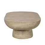 Столик кофейный кремового цвета с овальной столешницей и круглым основанием Cream Dalmen Table варинант исполнения - 3 | Loft Concept в Самаре