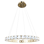 Люстра круглая подвесная с хрустальными элементами на золотом основании Диаметр 79 см Ring Horizontal варинант исполнения - 1 | Loft Concept в Самаре