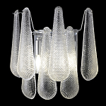 Бра с подвесками из рифленного стекла в форме капель на основании цвета хром Textured Glass варинант исполнения - 3 | Loft Concept в Самаре