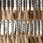 Люстра трехъярусная с декором из круглых деревянных бусин с кисточками Gray Brown Wooden Beads Chandelier варинант исполнения - 1 | Loft Concept в Самаре