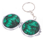 Зеркало брелок карманное двухстороннее из натурального камня Малахит Stone Mirrors варинант исполнения - 5 | Loft Concept в Самаре