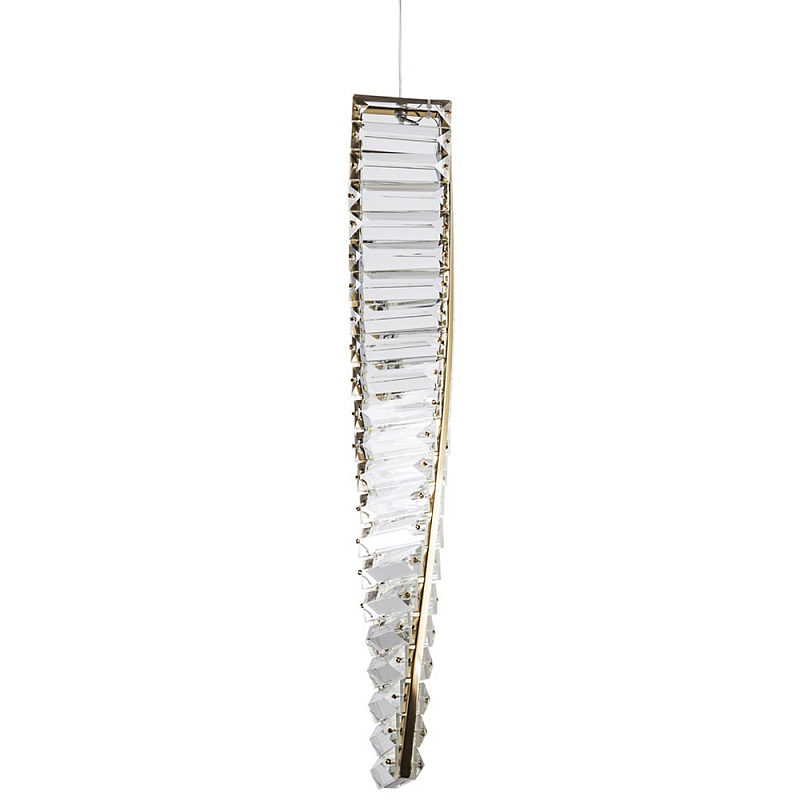 Подвесной хрустальный светильник Crystal Ribbon Hanging Lamp Латунь Прозрачный Подвесной хрустальный светильник Crystal Ribbon Hanging Lamp Латунь Прозрачный в Самаре | Loft Concept