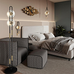 Бра с черным основанием и золотистым декором Bruno варинант исполнения - 5 | Loft Concept в Самаре