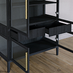 Витрина Primo со стеклянными фасадами и 2 ящиками Черный дуб варинант исполнения - 7 | Loft Concept в Самаре