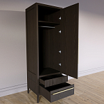 Узкий Шкаф Primo с 2 выдвижными ящиками Темный орех варинант исполнения - 7 | Loft Concept в Самаре