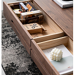 Кофейный стол из массива дерева с выдвижными ящиками Coffee Walnut Table варинант исполнения - 3 | Loft Concept в Самаре