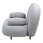 Двухместный диван с мягкой обивкой из ткани серый на деревянных ножках Michael Sofa Grey варинант исполнения - 3 | Loft Concept в Самаре