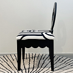 Дизайнерский стул с круглой деревянной спинкой Black and White Clover варинант исполнения - 4 | Loft Concept в Самаре