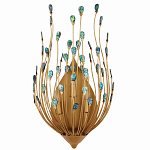 Бра настенное золотое с декором из бирюзовых элементов Peacock Tail варинант исполнения - 3 | Loft Concept в Самаре