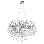 Люстра подвесная с прозрачными стеклянными подвесками в форме капель Диаметр 80 см Droplet Chandelier варинант исполнения - 4 | Loft Concept в Самаре