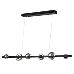 Люстра светодиодная линейная с 6-ю круглыми серыми плафонами Iona Chandelier Black  варинант исполнения - 1 | Loft Concept в Самаре