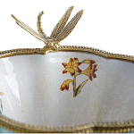 Ваза со стрекозой из фарфора с бронзовыми элементами Paradise Dragonfly варинант исполнения - 3 | Loft Concept в Самаре