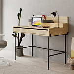 Стол письменный с выдвижным ящиком цвета древесины LEILA WORKING TABLE OAK ANTHRACITE варинант исполнения - 3 | Loft Concept в Самаре