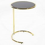 Приставной столик на золотистом основании с черной столешницей Noir варинант исполнения - 1 | Loft Concept в Самаре