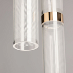 Люстра каскадная с прозрачными цилиндрическими плафонами Jenae Glass Tube Lighting варинант исполнения - 8 | Loft Concept в Самаре