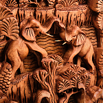 Панно из дерева пирамида из слонов Panel With Animals варинант исполнения - 2 | Loft Concept в Самаре