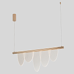 Люстра подвесная с пятью прозрачными элементами в форме лепестков и золотистым металлическим основанием DALI Tonin Casa варинант исполнения - 1 | Loft Concept в Самаре