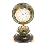 Часы настольные бронзовые из натуральных камней Мрамор и Змеевик Stone Clock варинант исполнения - 13 | Loft Concept в Самаре