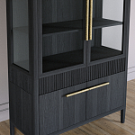 Витрина Primo со стеклянными фасадами и буфетом шпон Черный дуб варинант исполнения - 5 | Loft Concept в Самаре