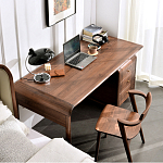 Стол рабочий округлой формы с 3-мя ящиками  Working Moonnut Table варинант исполнения - 6 | Loft Concept в Самаре