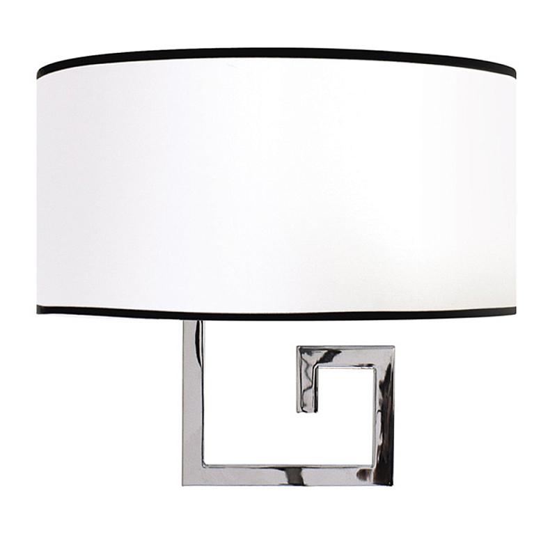 Бра с белым овальным абажуром с черной окантовкой Natural Concepts Хром Золотой Белый Черный в Самаре | Loft Concept 