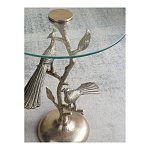 Столик с круглой стеклянной столешницей и корпусом в виде двух павлинов на ветке Table Two Peacocks варинант исполнения - 10 | Loft Concept в Самаре