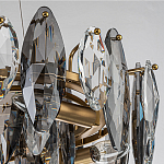 Люстра подвесная с овальными подвесками из стекла дымчатого цвета Harlow Crystal Round варинант исполнения - 4 | Loft Concept в Самаре