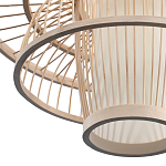 Подвесной светильник фигурный из деревянных прутьев с плафоном из натуральной ткани Light Inside the Cell варинант исполнения - 7 | Loft Concept в Самаре