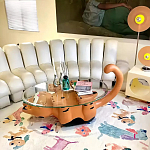 Дизайнерский журнальный стол с основанием в виде кота Bivan варинант исполнения - 3 | Loft Concept в Самаре