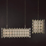 Люстра овальной формы с фактурным серебряным каркасом и тканевым абажуром Silver Honeycomb варинант исполнения - 5 | Loft Concept в Самаре