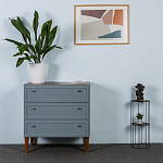 Комод серый из массива бука с 3-мя ящиками Wenge Light варинант исполнения - 5 | Loft Concept в Самаре