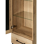 Шкаф-витрина в стиле лофт с чёрной стеклянной дверью Urban Style Space варинант исполнения - 3 | Loft Concept в Самаре