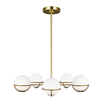 Люстра с 5-ю белыми шарообразными плафонами в сферические каркасах Feiss варинант исполнения - 2 | Loft Concept в Самаре