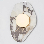 Бра с каменным основанием и плафоном из стекла в форме шара Shaw Marble Lighting варинант исполнения - 1 | Loft Concept в Самаре