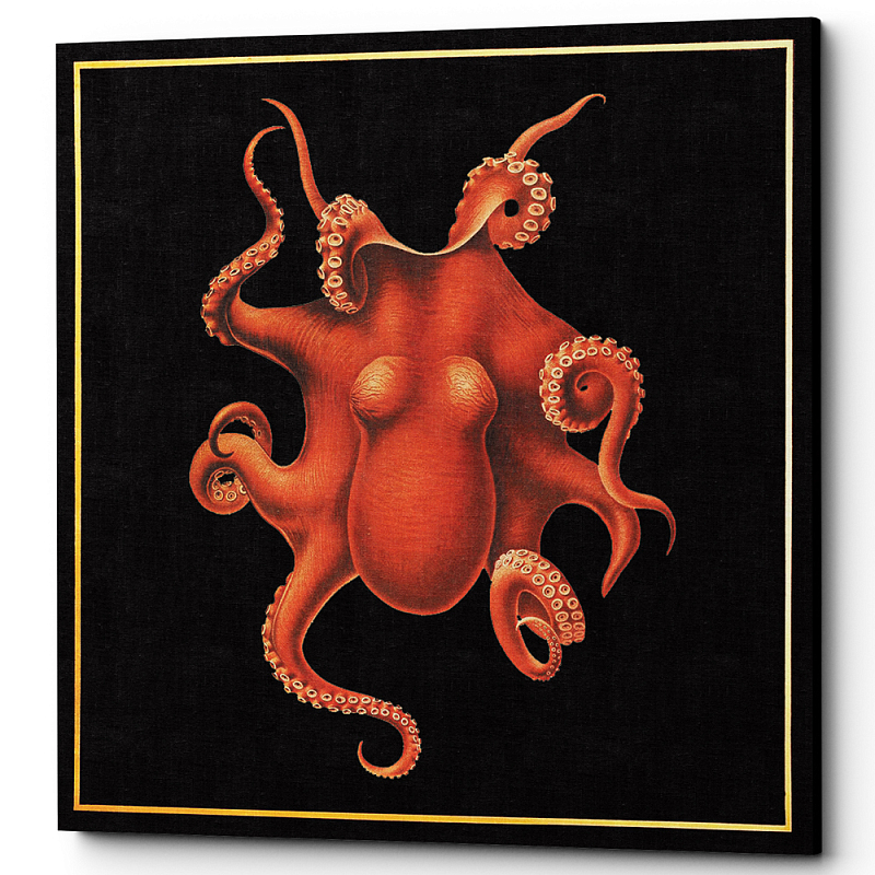 Постер Octopus Poster Черный Красный в Самаре | Loft Concept 